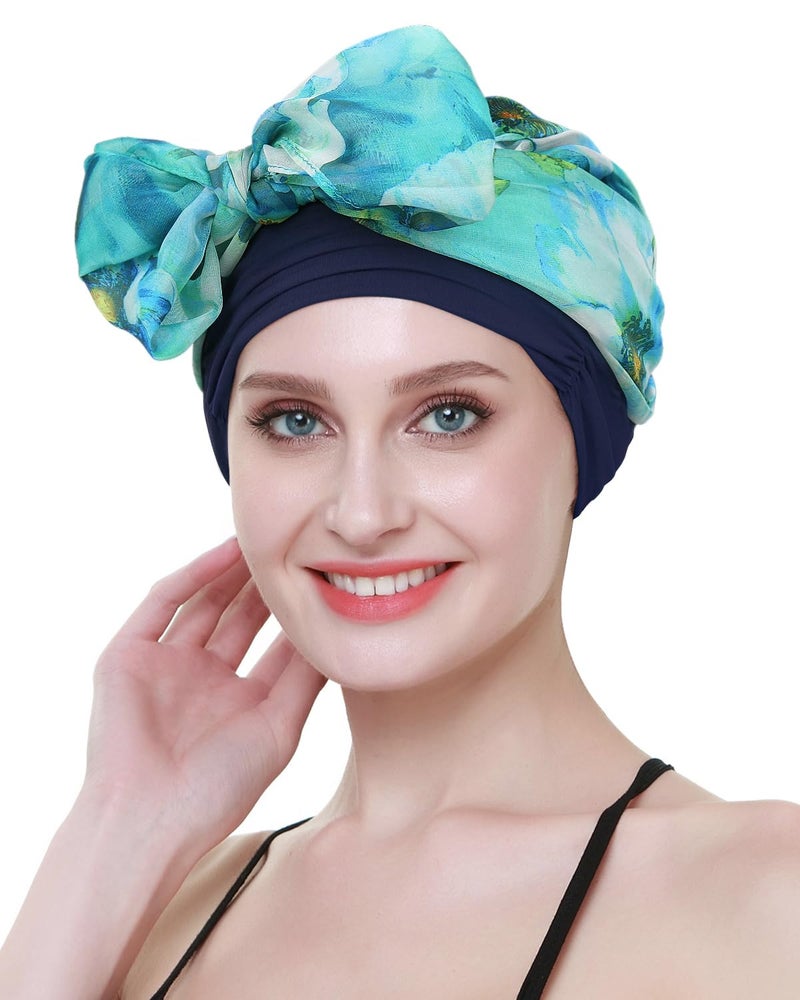 FocusCare Long Hair Wig Accessory Turban Scarves Print Chemo Headbands Hats Beanie Bandana - Image 2